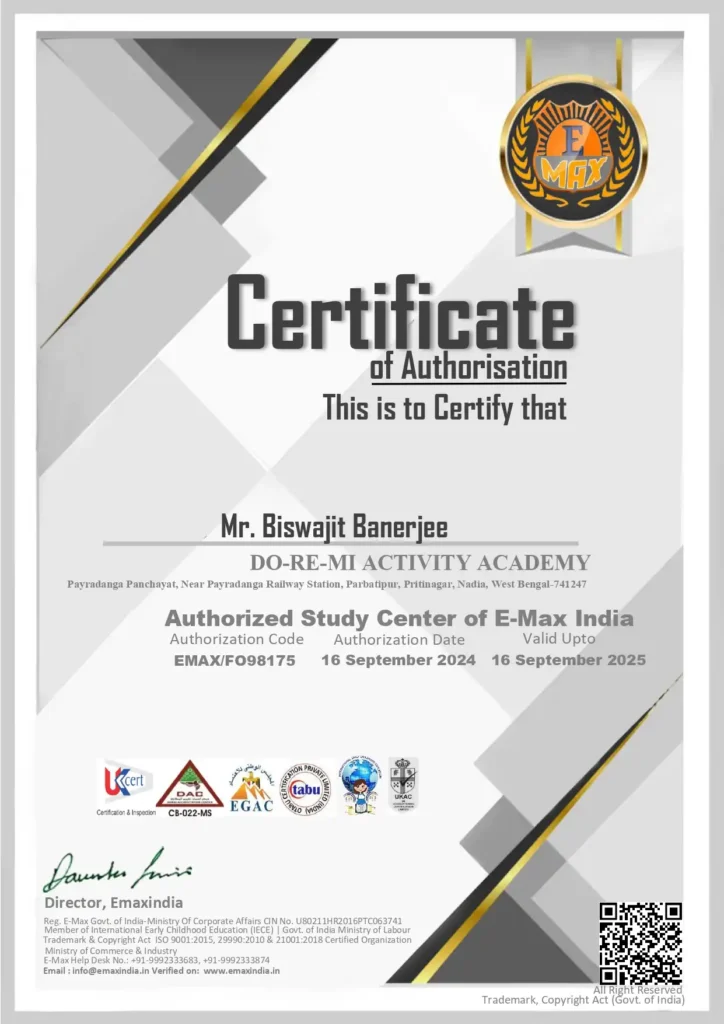 Certificate of Authorisation Art Doremi